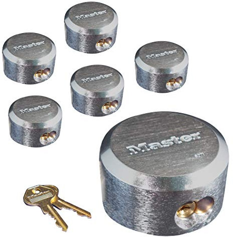 Master Lock 6271KA 6 Pack - 2-7/8in. ProSeries Reinforced Hidden Shackle Rekeyable Pin Tumbler Keyed Alike Padlock, Chrome