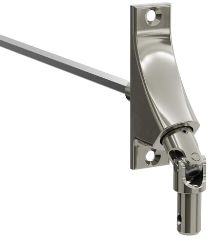 DIWARO.® | Rolladen Gelenklager G076, 90 Grad Umlenkung, Grundplatte 22 x 85 mm mit 2 Befestigungslöcher, Kurbelzapfen Anschluss 11,9 mm, Antrieb zum Rolladengetriebe 7 mm Sechskant.