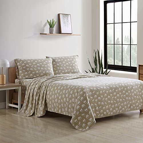 Eddie Bauer Edgewood Flanell-Bettwäsche-Set Queen braun
