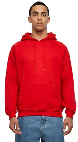 Urban Classics Homme Blank Hoody Sweatshirt capuche, Rouge (Red), 4XL Grande taille EU