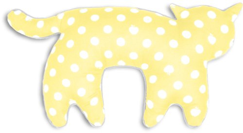 Leschi Nackenkissen Die Katze Feline, Polka dot hellgelb/Nebel