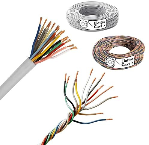 ELETTRO CAVI K - CAVO FROR CITOFONICO 4x0,50 mm² PERMUTATORE RICOPERTO TRECCIA GUAINATA 4 POLI QUADRIPOLARE FLESSIBILE IN RAME PROFESSIONALE MADE IN ITALY 10 METRI
