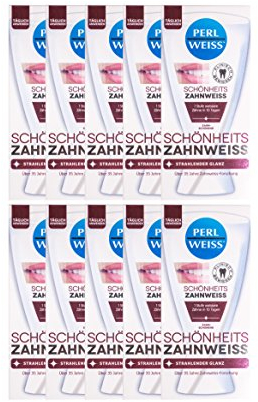 10x Perlweiss Schönheits-Zahnweiss 50ml sichtbar weissere Zähne, Zahncreme, Zahnpasta, Weisse Zähne