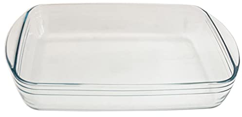 Tradineur - Fuente para horno rectangular - Fabricado en Vidrio - Apto para horno, microondas, congelador y lavavajillas - 3,6 Litros - 6,5 x 39 x 24 cm