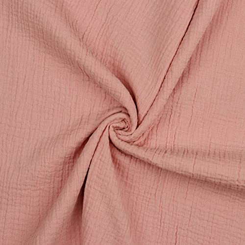 VmG-Store Dubbel Gauze muslintyg, tex-certifierad, enfärgad, metervara, över 40 färger, 100 % bomull (007 I gammelrosa, 100 x 135 cm)