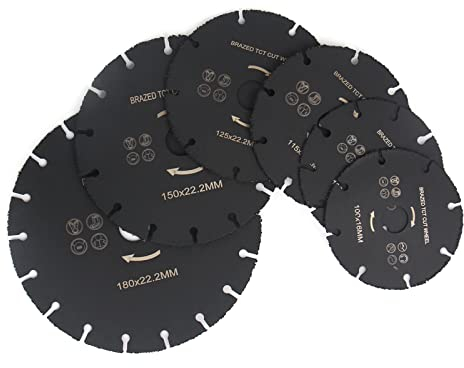 1pc 100-230mm Vakuumgelötetes Hartmetall Kreissägeblatt Holz Trennscheibe Multitool Für Winkelschleifer Holzarbeiten,1 Stück 125 mm x 22,23 mm