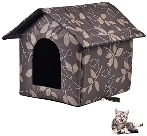 MUYYIKA Katzenhaus Für Draußen Winterfest，Katzenhöhle Outdoor Winterfest Wasserdichtes Pet House Waschbar Wetterfest Katzenhaus Tierheim Für Streuner Haustiere