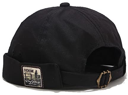 Faringoto Herren Baumwolle Brimless Skullcap Sailor Cap Rolled Cuff Retro Beanie Hat