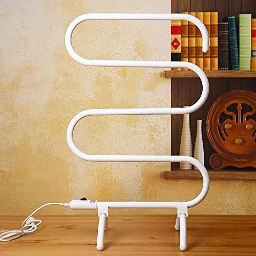 KLZUOPT Scaldasalviette Scaldasalviette Intelligente Autoportante, Portasciugamani Elettrico Portatile Elegante Ip56 Asciugasalviette Impermeabile Adatto per Bagno Cucina