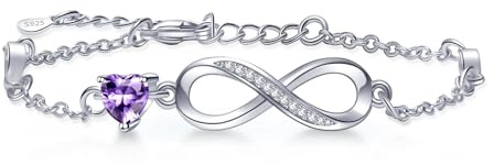 Tusuzik Regalos para Mujer, Pulsera para las Mujeres de Plata Esterlina 925 Infinity Pulseras Joyería Regalos para Mujeres Esposa