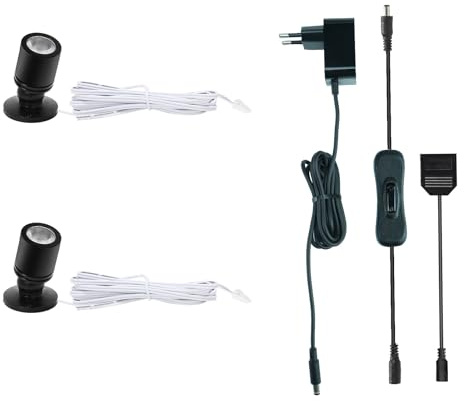 LED-strålkastare för Innenbereich Schranklicht Bilderlichter Akzentlichter 1W Schwenkbar Mini LED-spot för Schrank, Flur, Galerisk, Geschäfte, Schmuckschrank