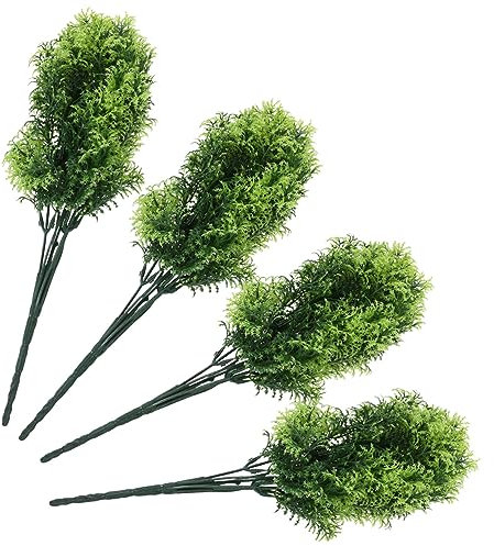 FUNOMOCYA 4pcs Vivid Faux Grass Stem Arrangement Lightweight Artificial Plants for Wedding Decor Twisted and Trimmed to Fit Any Space Refresh Your Interior Greenery
