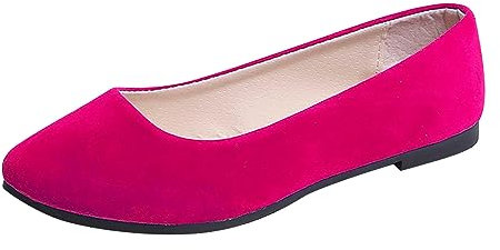 Womens Fold up Pumps Roll up Shoes Foldable Ballet Flats, Portable Ladies Slip On Loafers Dolly Shoes for Ladies Hot Pink