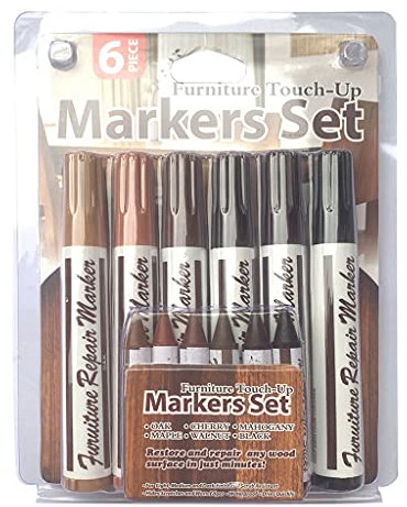 SZYDD 6 pennarelli per riparazione di mobili, per ritocchi e graffi sul legno, per pavimenti in legno, tavoli, porte e mobili