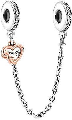 Femme Charms Chaîne de sécurité familiale Coccinelle rouge Argent Sterling 925 Pendentif avec Zircon Cubique pour Bracelet