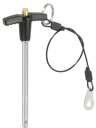 PATIKIL Pinze Blocco a Maniglia a T 1/4 x 3,15 6 x 80mm a Sgancio Rapido | Acciaio Inossidabile 304, Perni Posizionamento Sicurezza, con Pulsante, Cavo con Cordino da 25 Cm