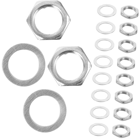 Sechskantschrauben 6, 35mm für Gitarrenbuchse, 10 Satz | Legierung in Silber, Hexagonale Form, zum Austauschen Abgenutzter Muttern und Dichtungen