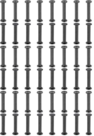 PATIKIL 50 Ensembles de vis Chicago, 32mm l Vis Chicago Phillips Boulons de vis de liaison Rivets en cuir Connecteurs pour ceinture en cuir Albums photo Scrapbook, Noir