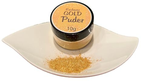 Hopser Food Fun essbarer Gold Glimmer Dose 10g - Goldpulver - Goldstaub zum Backen & Dekorieren von Backkreationen, Muffins, Kuchen, Kekse, Getränke und Torten-Deko