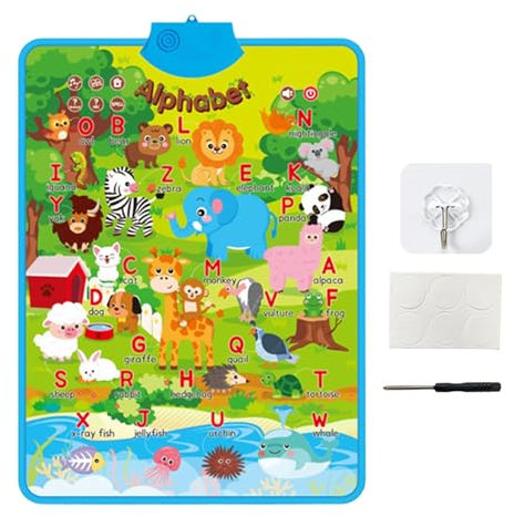 Lavagna musicale da parete 'alfabeto per l'aula, poster elettronico interattivo, lavagna musicale educativa, poster musicale alfabetico, regalo per ragazze dai 2 ai 4 anni, bianco