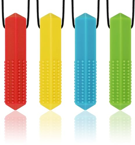 Halsband für Kinder, TDah, Anti-Stress, für Kinder, 4 sensorische Kausnacks für Autismus, ADHS, Kleinkinder, Erwachsene, Machouillou 3 Jahre und Machouyou 6-11 Jahre