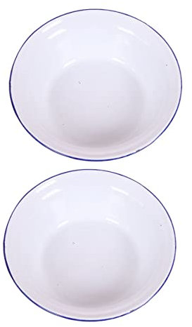 NOLITOY 2pezzi Ciotole Smaltate Retrò Lavabo Contenitori Per Alimenti Lavandino Smaltato Ciotole Per Zuppa Contenitore Smaltato