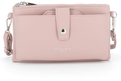 FLORA CO PARIS Petit Sac Bandoulière Femme - Sacoche Téléphone Portable Ville Fête - Pochette Porte-cartes Similicuir Grainé Souple - Chic Tendance