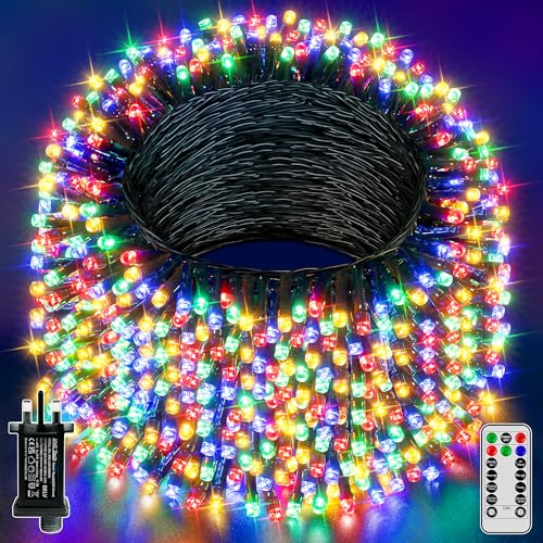 Hopexy Fairy Lights Outdoor, 50m 500 LEDs Waterproof Fairy Lights Plug in, Multicolour String Lights Mains Powered/Remote/8 Modes/Timer/Indoor/Outside Lights for Garden Party Decorations