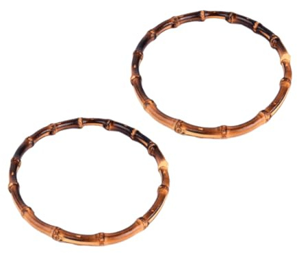DOITOOL Manici Bamboo Tondi per Borse 2 Pezzi in Plastico Sostitutivi per Borse Clutch e Handbag Accessori Fai da Te per Artigianato