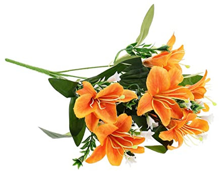 Alipis Lirios Artificiales Decoración Flores Falsas Blancas De Plástico Realista