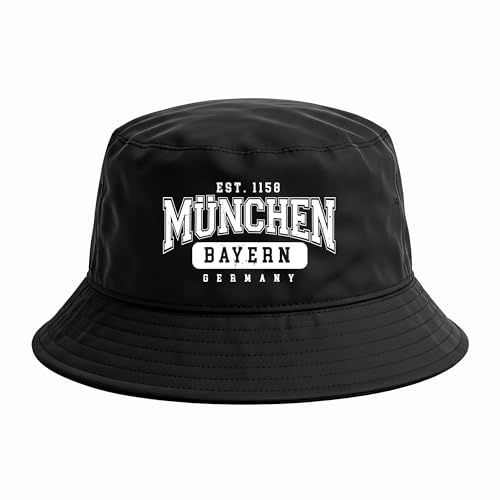 UGLYSHIRT München College City Anglerhut | Sommermütze & Bucket Hat für Fußballfans – Unisex Fischerhut für Kurve & Stadt – Streetwear Hut für Männer & Frauen