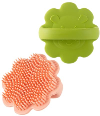 LIOOBO 2pcs Soft Hairbrush for Boys and Girls Bath Brush Silicone Bristles Scalp Brush for Newborns Gentle Scalp Massager Bath Essentials