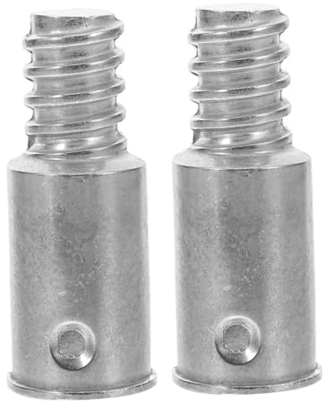 BAZEITFLOW 2Pcs Silver Metal Threaded Handle Tips for Extension Pole Broom American Thread Design for Mop Stick Replacement Suitable for Commercial Broom Handle and Floor Brush