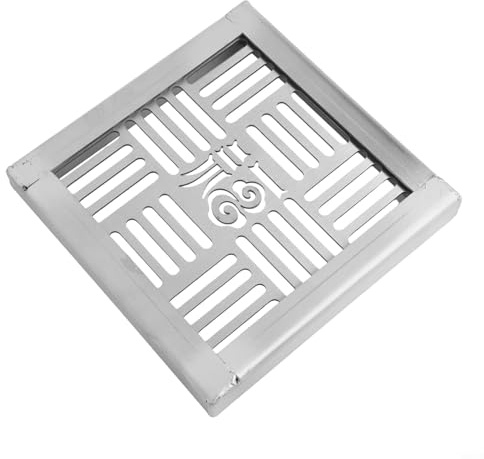 Griglia di drenaggio quadrata in acciaio inox, design anti intasamento, diverse dimensioni, per ambienti interni ed esterni (150 x 150 x 20 x 2 mm)