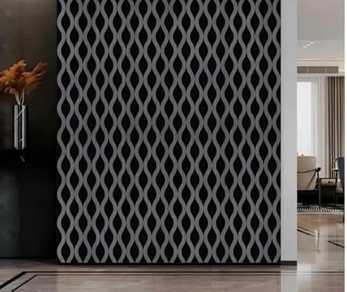 Acoustic Wave Shap Slatted Wooden Wall Panels 600MM X 2400MM Pack of 4 Soundproof Decorative Panels for Noise Reduction in Studio, 3D Slat Wall Panelling 5.76m² per Pack (Dark Grey 03C)