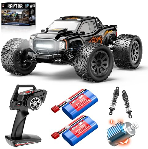 Cirmine Ferngesteuertes Auto Erwachsene 1:16 RC Auto 4WD Offroad, 36 km/h High Speed RC Car All-Terrain Monstertruck Ferngesteuerter geländewagen mit 2.4GHz Fernsteuerung, Doppelter 7.4V 1500mAh Akku