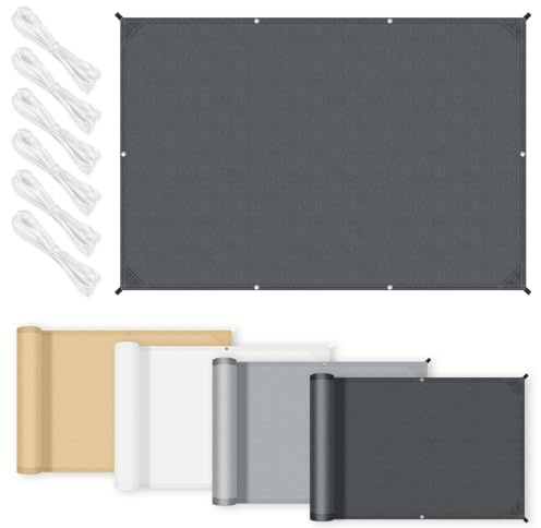 COOL AREA Toldo Vela Impermeable con Bordes Rectos Vela de Sombra Rectangular 1x2m Toldos Fibra de Poliéster PES con Protección UV para Patios,Terrazas,Jardines,Antracite