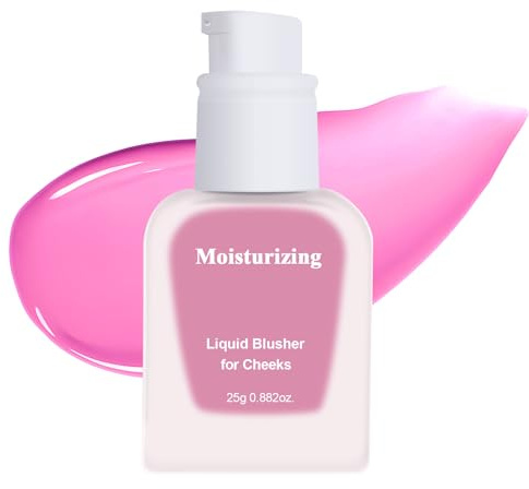 KYDA Moist Liquid Blush, Natural Dewy Finish Cheek Color with Hydrating Formula, Long-Lasting Face Blusher for Natural Glow Cheeks, Lightweight Buildable Smooth Coverage,Rose Red