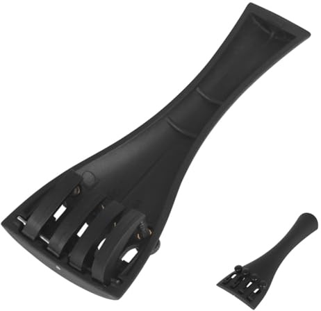 DECORNIJIA Cordal de Violín 4/4 de Carbono 4 Afinadores Finos Integrados Accesorio para Violín de 4 Cuerdas Puente Ajustable para Mantenimiento y Mejora de Sonido