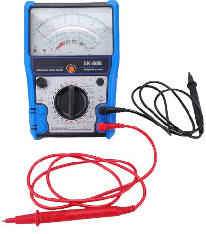 Luocute Multimetro Analogico, Multimetro a Puntatore Portatile per Tensione CA CC, Corrente, Resistenza, continuità, Diodi, LED, Test, Transistor, Condensatori, Batteria, Rilevamento di (SK-88B)