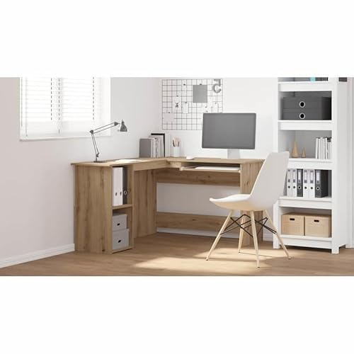 Eleganz Eckschreibtisch Artisan-Eiche 120x140x75 cm Holzwerkstoff - Großer Schreibtisch für Großraumbüro, langlebig & platzsparend