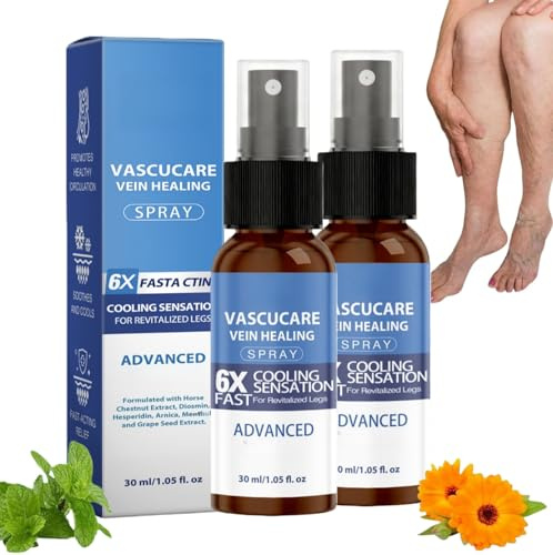 2026 New VascuCare Vein Healing Spray, Professional Vein Soothingspray, VeinGuard Herbal Spray for legs, Natural Varicose Vein Soothing, for All Skin Types (2)