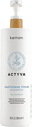 Kemon - Actyva Nutrizione Ricca Shampoo, Azione Nutriente e Protettiva i Capelli Secchi e Sensibilizzati, con Avena e Olio di Oliva - 1000 ml