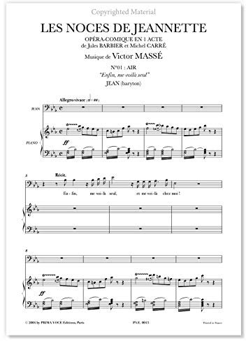 Massé, Victor • NOCES DE JEANNETTE (LES) • Enfin, me voilà seul (baryton)