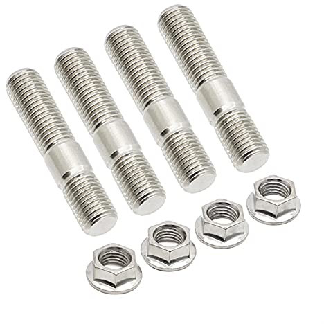 10mm M10 x 1,25 Abgasbolzen Gezahnte Muttern Bolzen Schrauben Edelstahl Verteiler Bolzen Radmuttern (Color Name : 4sets)