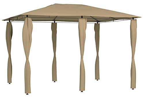 Pavillon mit Pfostenabdeckungen, LAPOOH Faltpavillon, Pergola, Partyzelt, Standmarkise, Sonnenzelt, Garten Pavillion, Grillpavillon, 3x4x2,6 m Taupe 160 g/m²