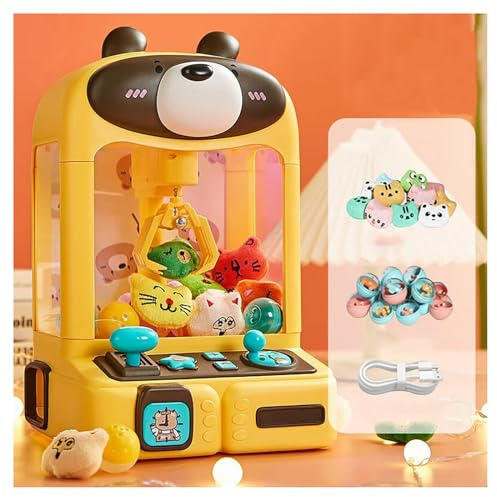 Machine a Pince Bonbon ， Distributeur De Poupées Arcade avec Lumières Et Musique,30 Peluches Et 10 Gashapons ， Candy Grabber pour 4-8-12 Ans Garçon Fille Idées Cadeaux,Bear