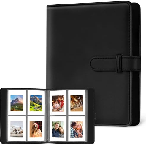 Flintronic Photo Albums, 256 Pockets Scrapbook Memory Book, 64 Pages Mini Film Album for Polaroid Zink Photos Paper/Fujifilm Instax Mini Film/Kodak Zink/HP Sprocket Photo Paper- Black