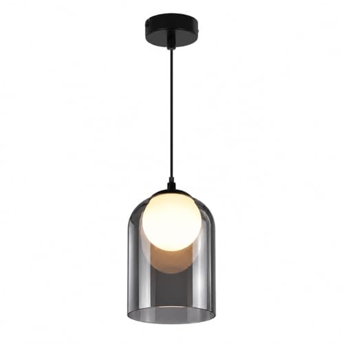 CBJKTX Hängelampe Schlafzimmer Hängeleuchte GlasVintage Pendelleuchte 1 | Flammig Esszimmerlampe Hängend G9 Industrial Pendellampe Höhenverstellbar für Esstisch Esszimmer Küche (ohne Leuchtmittel)