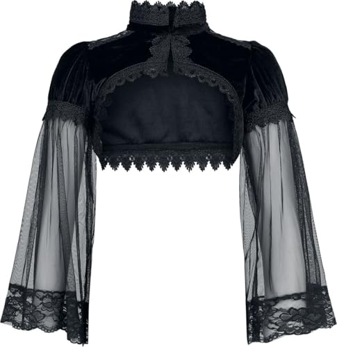 Gothicana by EMP Femme Boléro noir avec dentelle et manches supérieures bouffantes XL